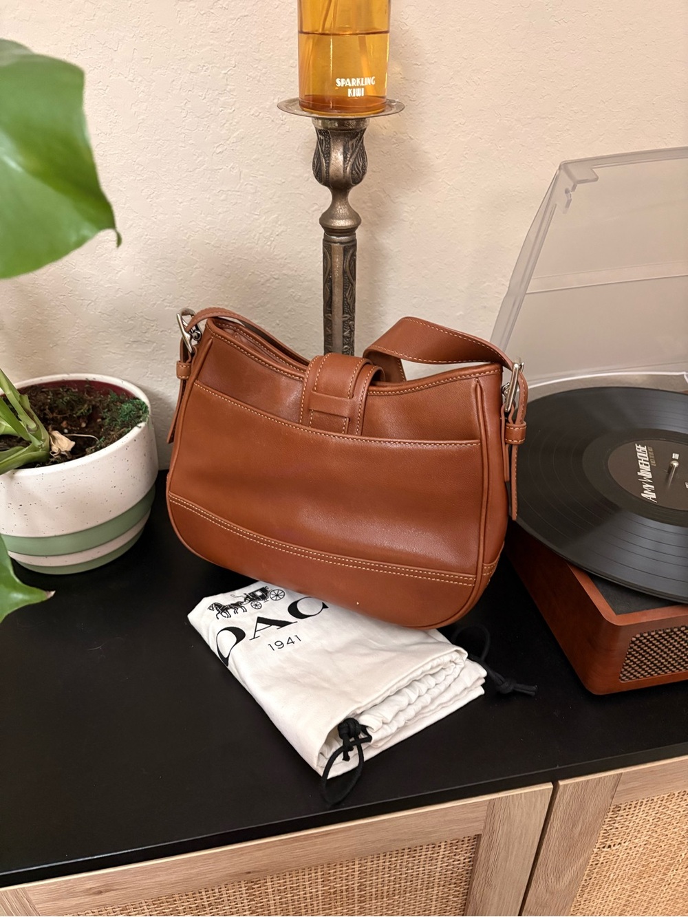 Vintage Coach Hampton Soho Leather Buckle Shoulder Bag 7584 Brown Y2K - Picture 2 of 5